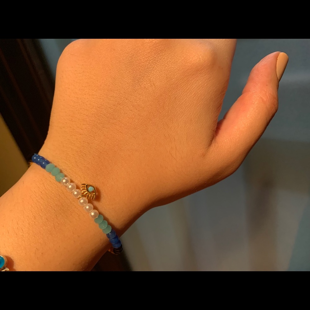 Gold plated evil eye bracelet